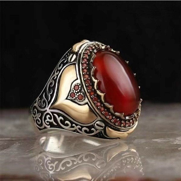 Wholesale Artificial Agate Stone Metal Rings JDC-RS-WN-069 Rings 薇妮 Wholesale Jewelry JoyasDeChina Joyas De China