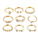 Wholesale Astral Crescent Vintage Alloy Joint Ring 9 Piece Set JDC-RS-F077 Rings 韩之尚 Wholesale Jewelry JoyasDeChina Joyas De China