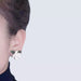 Wholesale asymmetric leaf gardenia flower pearl alloy earrings JDC-ES-HZQ004 Earrings 青之荷 Wholesale Jewelry JoyasDeChina Joyas De China