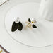 Wholesale asymmetric leaf gardenia flower pearl alloy earrings JDC-ES-HZQ004 Earrings 青之荷 Wholesale Jewelry JoyasDeChina Joyas De China