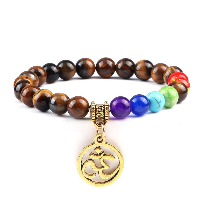 Wholesale Aum Charm Beaded Alloy Color Stone Bracelet JDC-BT-JiuJ021 Bracelet 九江 huyan jin Wholesale Jewelry JoyasDeChina Joyas De China