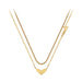 Wholesale bath titanium steel design sense of love double-layer Necklace JDC-NE-TD005 Necklaces 一自一然 Wholesale Jewelry JoyasDeChina Joyas De China