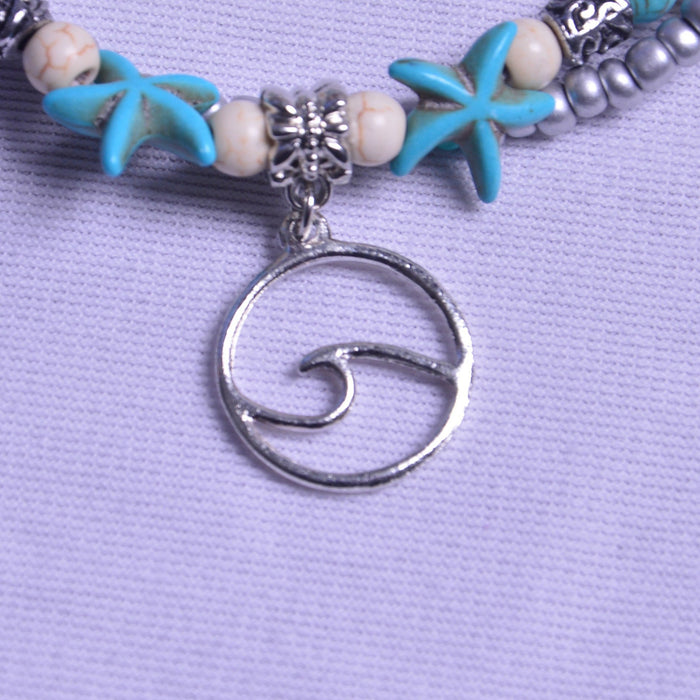 Wholesale beach couple suit shell foot ornaments anklets JDC-AS-YeB001 anklets 烨贝 Wholesale Jewelry JoyasDeChina Joyas De China