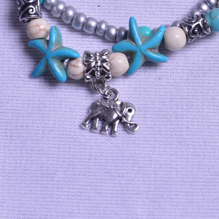 Wholesale beach couple suit shell foot ornaments anklets JDC-AS-YeB001 anklets 烨贝 AF002-dax Wholesale Jewelry JoyasDeChina Joyas De China