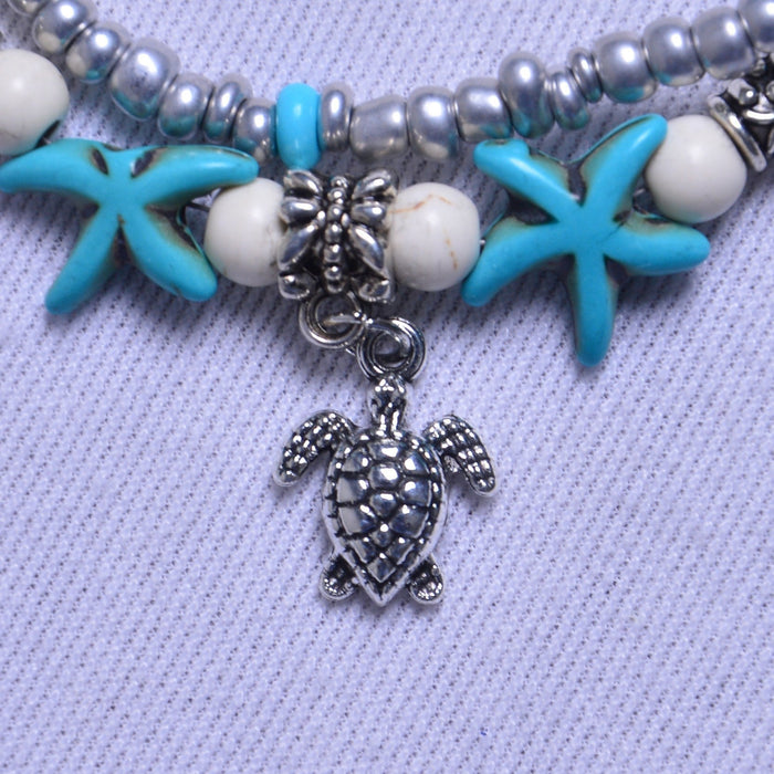 Wholesale beach couple suit shell foot ornaments anklets JDC-AS-YeB001 anklets 烨贝 AF002-wg Wholesale Jewelry JoyasDeChina Joyas De China