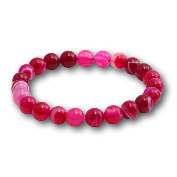 Wholesale Beaded Imitation Amber Natural Stone Bracelet JDC-BT-JiuJ013 Bracelet 九江 rose red Wholesale Jewelry JoyasDeChina Joyas De China