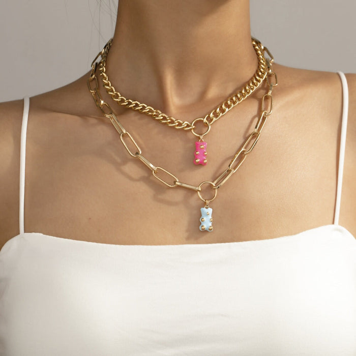Wholesale Bear Alloy Necklace JDC-NE-YiD010 Necklaces 宜达 Wholesale Jewelry JoyasDeChina Joyas De China