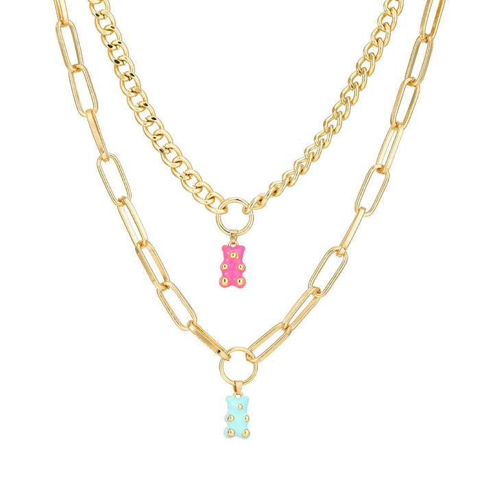 Wholesale Bear Alloy Necklace JDC-NE-YiD010 Necklaces 宜达 XH0940 Wholesale Jewelry JoyasDeChina Joyas De China