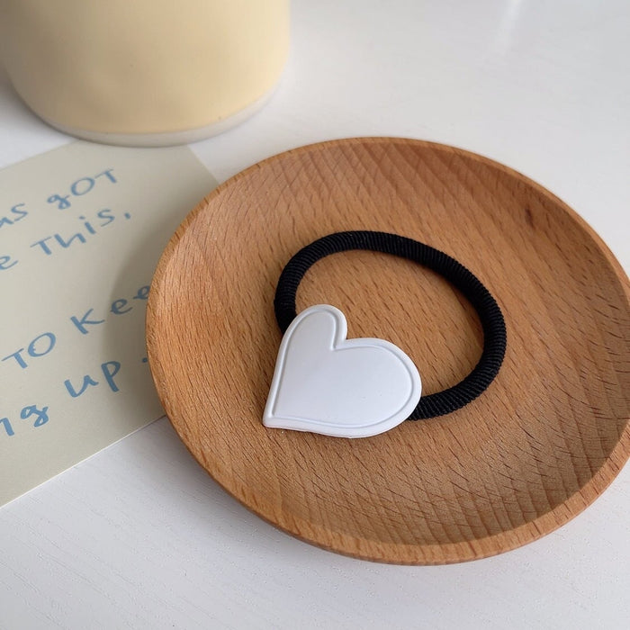 Wholesale Bear Paint Rubber Band Hair Scrunchies JDC-HS-GSXP008 Hair Scrunchies 宏鑫 white heart Wholesale Jewelry JoyasDeChina Joyas De China