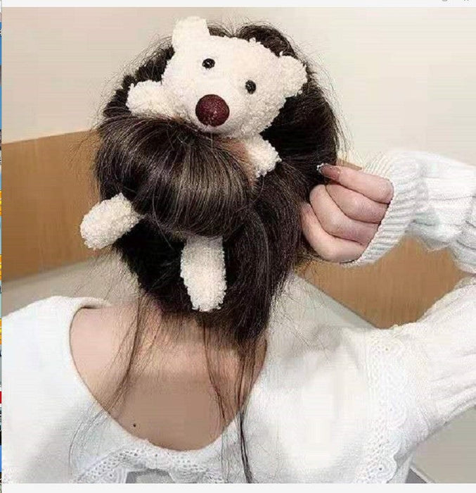 Wholesale Bear Plush Hair Ring (F) JDC-HS-DR001 Hair Scrunchies 蒂锐 Wholesale Jewelry JoyasDeChina Joyas De China