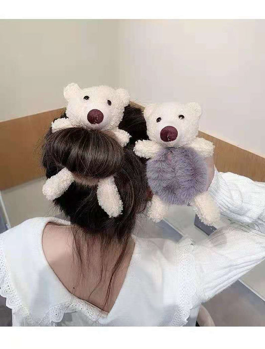 Wholesale Bear Plush Hair Ring (F) JDC-HS-DR001 Hair Scrunchies 蒂锐 Wholesale Jewelry JoyasDeChina Joyas De China