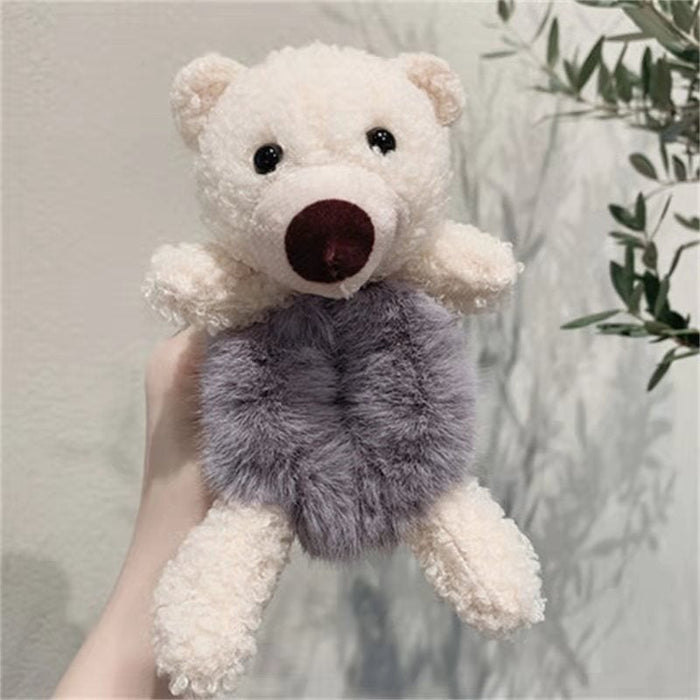 Wholesale Bear Plush Hair Ring (F) JDC-HS-DR001 Hair Scrunchies 蒂锐 Blue gray Wholesale Jewelry JoyasDeChina Joyas De China