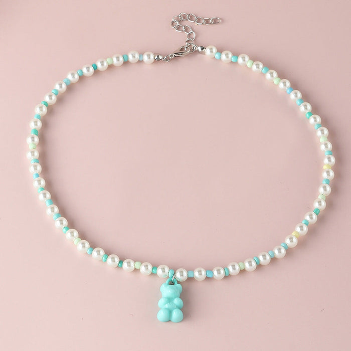 Wholesale Bear Rice Bead Imitation Pearl Resin Necklace JDC-NE-NZ324 Necklaces 奈珠 NZ2291hulan Wholesale Jewelry JoyasDeChina Joyas De China