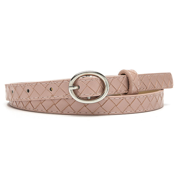 Wholesale beige pu leather belt JDC-WB-Nuoy022 Womenbelt 诺娅 Pink Length 103 width 1.5 Wholesale Jewelry JoyasDeChina Joyas De China