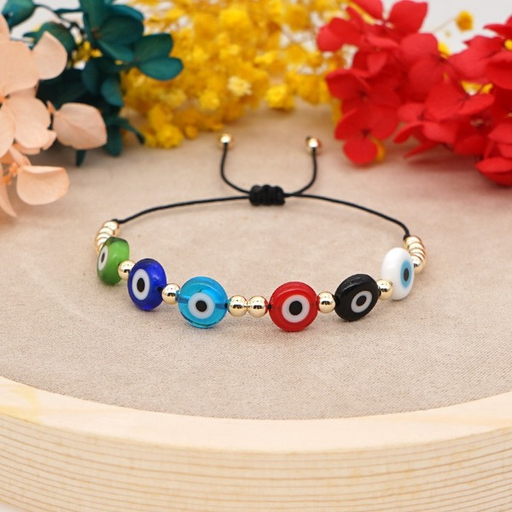 Bulk Jewelry Wholesale black acryli gold beaded glass eye bead bracelet JDC-gbh299 Wholesale factory from China YIWU China