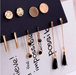 Bulk Jewelry Wholesale black alloy vertical bar tassel earrings setJDC-ES-F250 Wholesale factory from China YIWU China