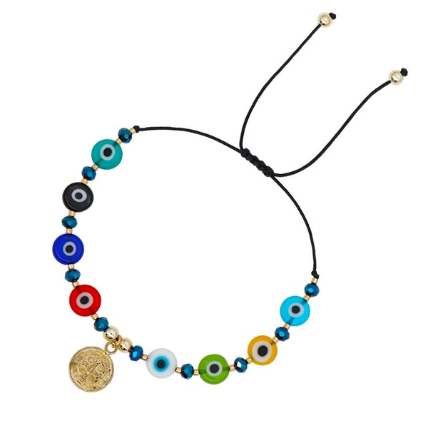 Bulk Jewelry Wholesale black bohemian ethnic colored glaze eye beads couple bracelet JDC-gbh296 Wholesale factory from China YIWU China