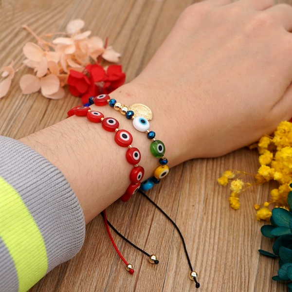 Bulk Jewelry Wholesale black bohemian ethnic colored glaze eye beads couple bracelet JDC-gbh296 Wholesale factory from China YIWU China