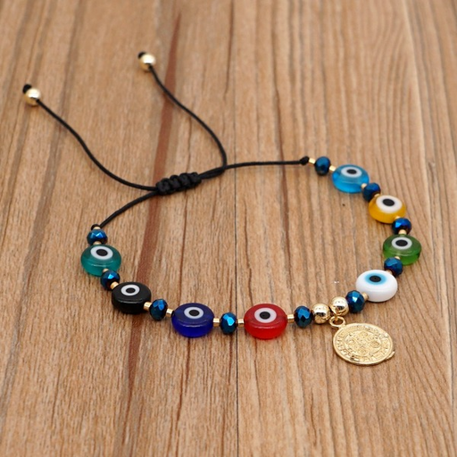 Bulk Jewelry Wholesale black bohemian ethnic colored glaze eye beads couple bracelet JDC-gbh296 Wholesale factory from China YIWU China