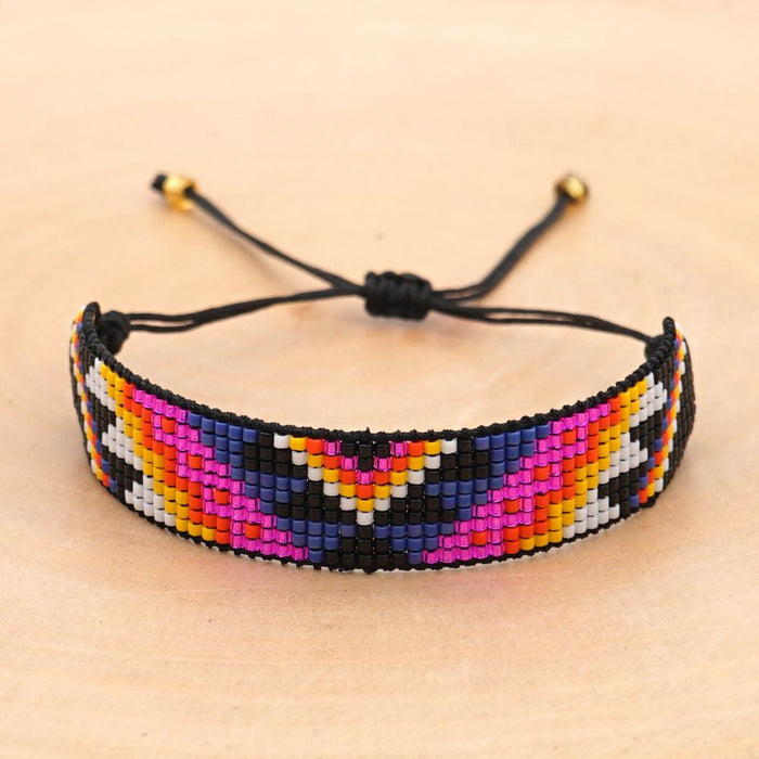 Bulk Jewelry Wholesale black crystal beaded braided geometric eye bracelet JDC-gbh322 Wholesale factory from China YIWU China