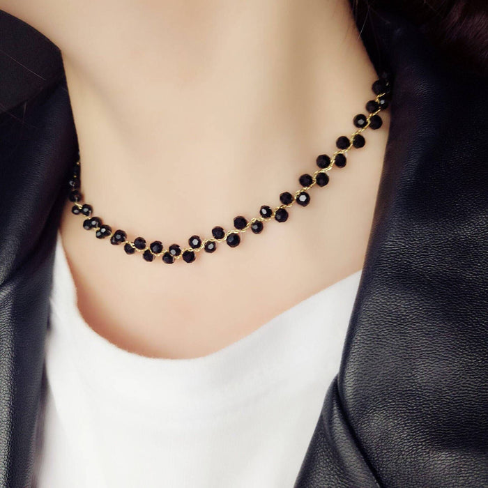 Bulk Jewelry Wholesale black crystal crystal pearl necklace JDC-NE-BY039 Wholesale factory from China YIWU China