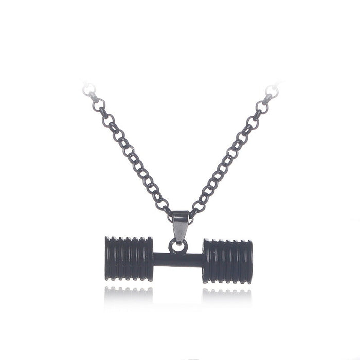Wholesale black dumbbell alloy necklace JDC-NE-LangT011 Necklaces 阆天 Wholesale Jewelry JoyasDeChina Joyas De China