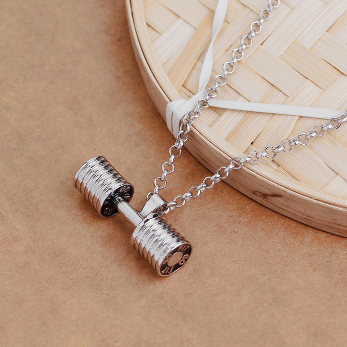 Wholesale black dumbbell alloy necklace JDC-NE-LangT011 Necklaces 阆天 Wholesale Jewelry JoyasDeChina Joyas De China