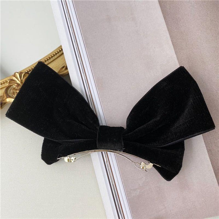 Bulk Jewelry Wholesale black flannel texture large bow hairpin JDC-HD-bd018 Wholesale factory from China YIWU China