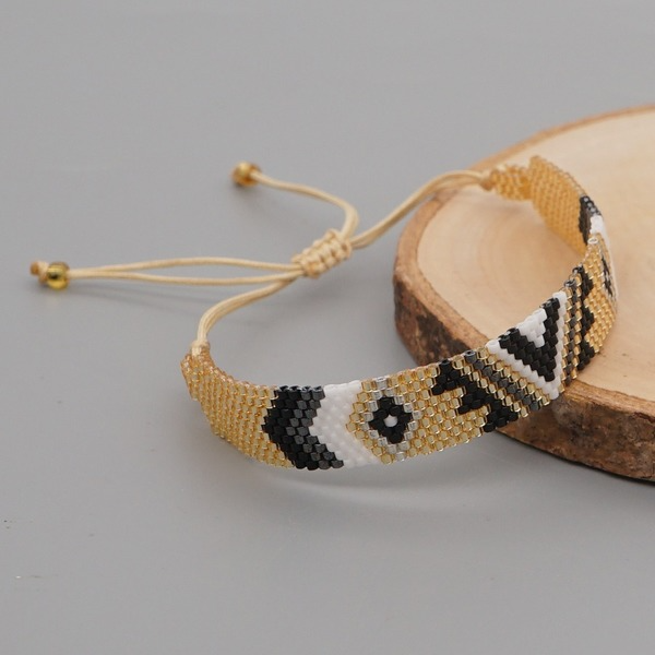 Bulk Jewelry Wholesale black gold Miyuki beads pure hand woven geometric Bracelet JDC-gbh412 Wholesale factory from China YIWU China