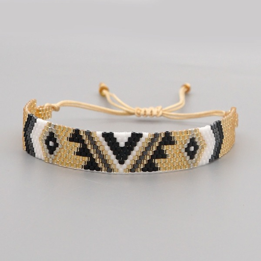 Bulk Jewelry Wholesale black gold Miyuki beads pure hand woven geometric Bracelet JDC-gbh412 Wholesale factory from China YIWU China