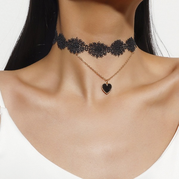 Bulk Jewelry Wholesale Black Lace Black Lace Necklace JDC-NE-D605 Wholesale factory from China YIWU China