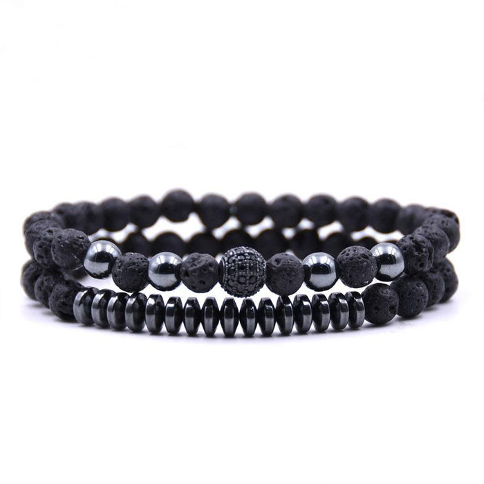 Bulk Jewelry Wholesale black natural stone inlaid zircon bracelet JDC-BT-JH013 Wholesale factory from China YIWU China