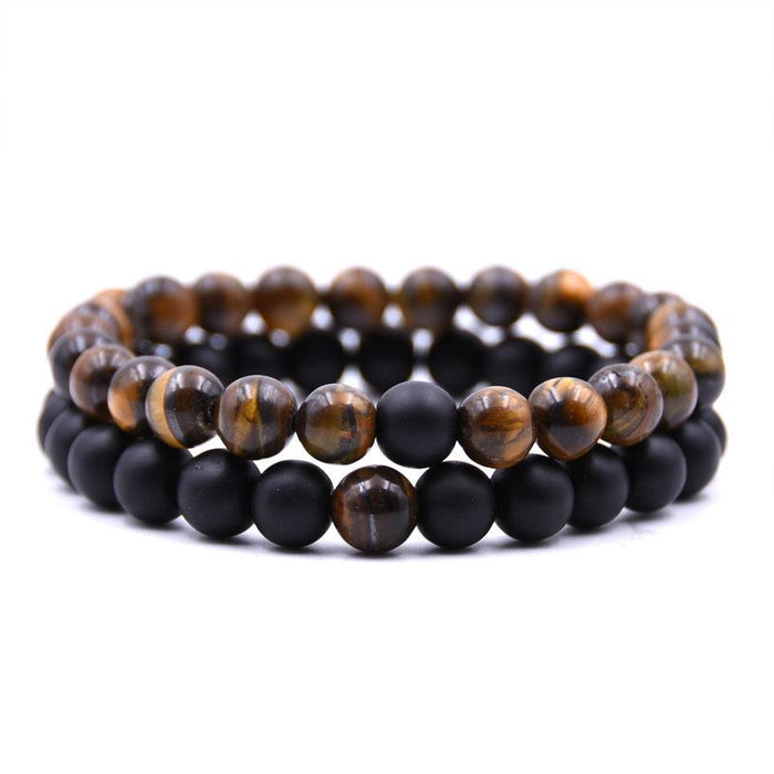 Bulk Jewelry Wholesale black natural stone volcanic stone tiger eye elastic bracelet JDC-BT-JH019 Wholesale factory from China YIWU China