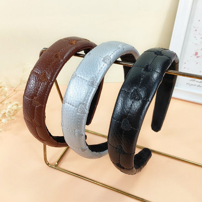 wholesale black pu leather headband JDC-HD-O353 Headband 潮炫 Wholesale Jewelry JoyasDeChina Joyas De China