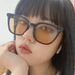 Bulk Jewelry Wholesale black resin brown cat's eye sunglasses JDC-SG-KD019 Wholesale factory from China YIWU China