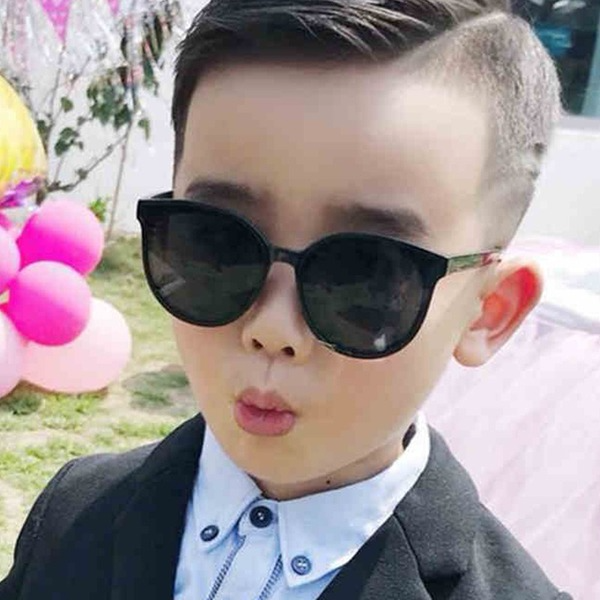 Bulk Jewelry Wholesale black resin children's sunglasses round frame JDC-SG-KD006 Wholesale factory from China YIWU China