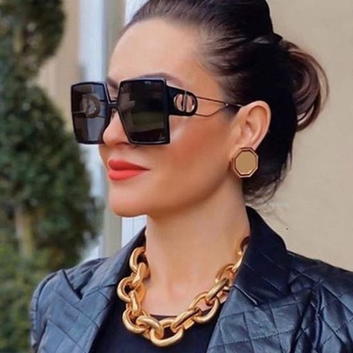 Bulk Jewelry Wholesale black resin hollow large frame sunglasses JDC-SG-KD014 Wholesale factory from China YIWU China