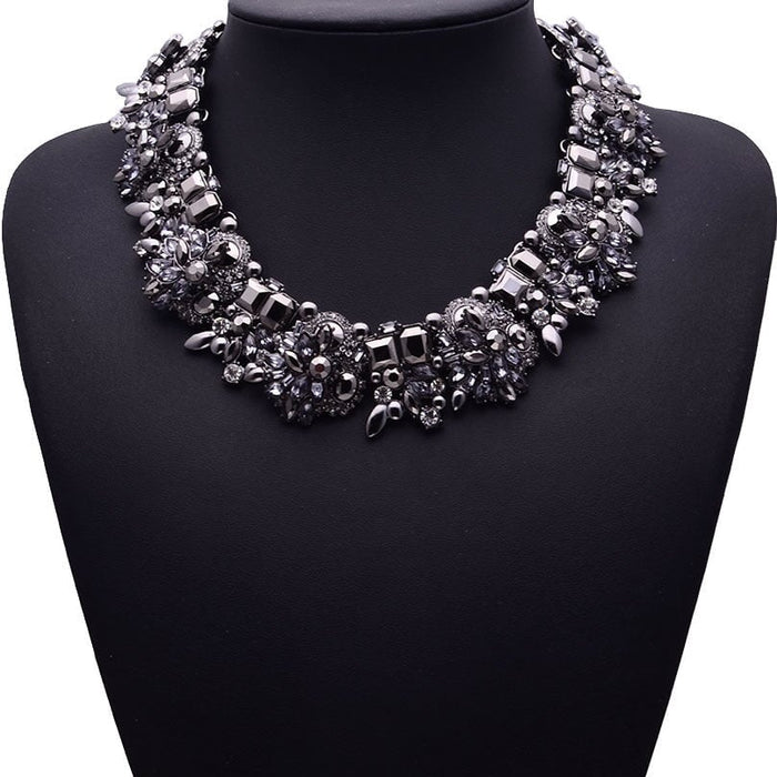 Wholesale Black Rhinestone Alloy Necklace JDC-NE-XXuan001 Necklaces 晓轩 Wholesale Jewelry JoyasDeChina Joyas De China