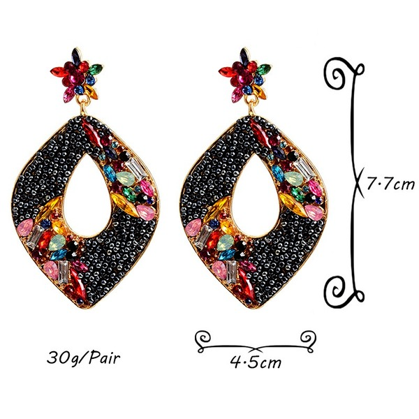 Wholesale black rhinestone beaded earrings JDC-ES-SK081 Earrings 深刻 Wholesale Jewelry JoyasDeChina Joyas De China