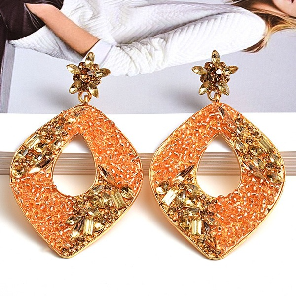 Wholesale black rhinestone beaded earrings JDC-ES-SK081 Earrings 深刻 Wholesale Jewelry JoyasDeChina Joyas De China