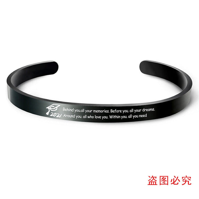 Wholesale Black Stainless Steel Graduation Season Bracelet JDC-BT-GangGu004 Bracelet 钢古 Wholesale Jewelry JoyasDeChina Joyas De China