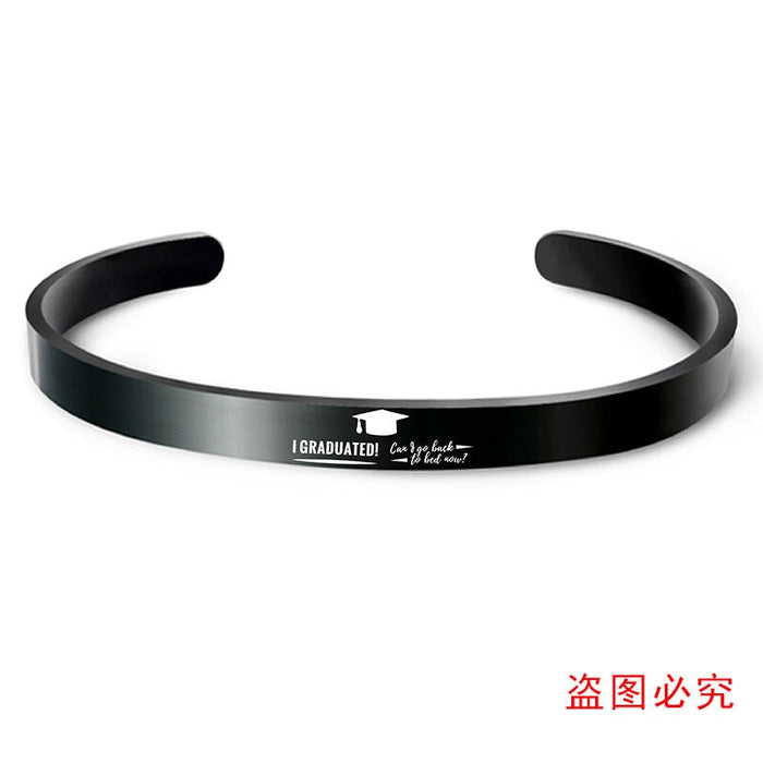 Wholesale Black Stainless Steel Graduation Season Bracelet JDC-BT-GangGu004 Bracelet 钢古 S00039 Wholesale Jewelry JoyasDeChina Joyas De China