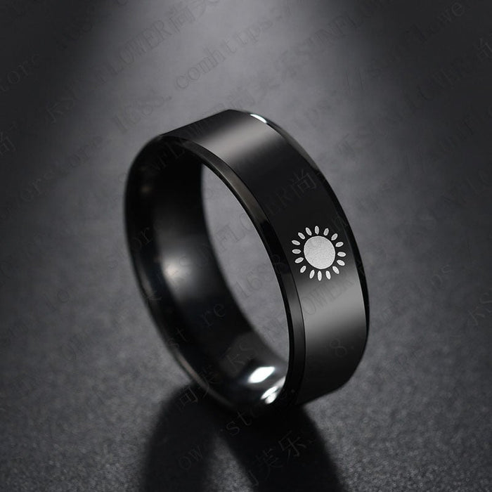 Wholesale black stainless steel ring JDC-RS-RXSFL003 Rings 尚芙乐 black 6 Wholesale Jewelry JoyasDeChina Joyas De China