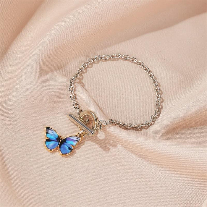 Bulk Jewelry Wholesale blue alloy butterfly bracelet JDC-BT-D454 Wholesale factory from China YIWU China