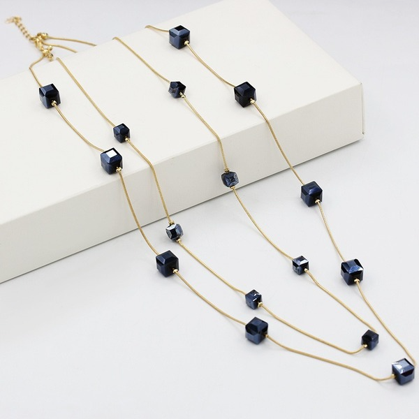 Bulk Jewelry Wholesale blue alloy crystal necklace JDC-NE-D604 Wholesale factory from China YIWU China