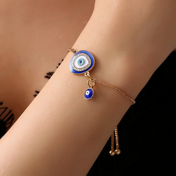 Bulk Jewelry Wholesale blue alloy personality flash diamond devil's Eye Bracelet JDC-BT-D306 Wholesale factory from China YIWU China