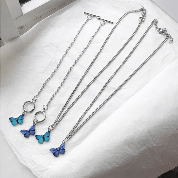 Wholesale Blue Butterfly Alloy Bracelet Necklace JDC-BT-ZhanY019 Bracelet 展言 Wholesale Jewelry JoyasDeChina Joyas De China