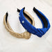 Wholesale blue cloth pearl hair hoop JDC-HD-O340 Headband 潮炫 Wholesale Jewelry JoyasDeChina Joyas De China