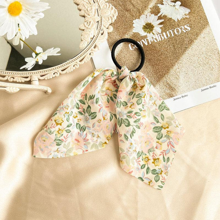 Bulk Jewelry Wholesale blue creative retro French romantic small floral pure color hair rope JDC-HS-F312 Wholesale factory from China YIWU China