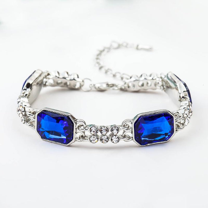 Bulk Jewelry Wholesale Blue Crystal Ocean Heart Diamond Crystal Bracelet JDC-BT-D497 Wholesale factory from China YIWU China